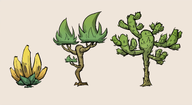 Concept art of the Banana Bush shown in Rhymes With Play stream.