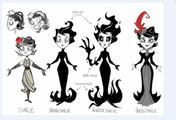 A reference sheet of Charlie's various forms shown during Rhymes with Play # 90.