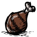 Original HD Cooked Drumstick icon from Bonus Materials from CD Don't Starve.