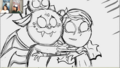An unused shot of Webber and Wendy smiling from The Monster Marsh animatic as shown in Rhymes With Play #263.