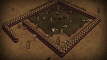 Beefalo Pen Set Piece overlapping with the Ring Thing.