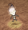 Winona struck by Lightning in Don't Starve Together, showing she has bones in her hair.