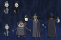 Colored concept art of Willow and the orphanage matrons for From the Ashes.