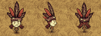 Wigfrid wearing a Feather Hat.