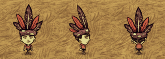 Walani wearing a Feather Hat.