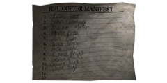 ヘリコプターの乗客名簿