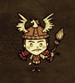 Wigfrid wearing her special helm and spear.