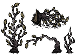 A diseased Lunar Sapling in Don't Starve Together.