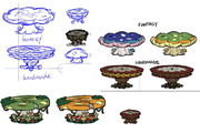 Wooden Tables skins concept art from Rhymes with Play