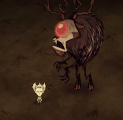 Deerclop's Laser attack during the Don't Starve Together Winter's Feast event.