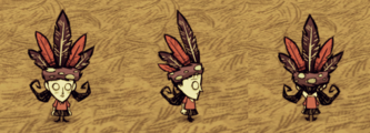 Willow wearing a Feather Hat.