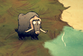 A Water Beefalo on land.