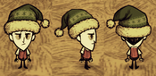 Wilson wearing a "Festive Stocking Cap" Winter Hat