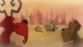 Krampus and Wortox find a Beefalo family in Possessions.