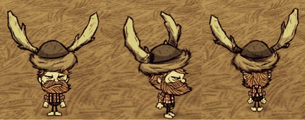 Woodie wearing a Beefalo Hat.