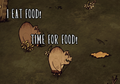 飢餓的豬人正尋找地上的食物。