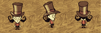 薇洛穿戴绅士高帽。