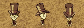 薇克伯顿穿戴绅士高帽。